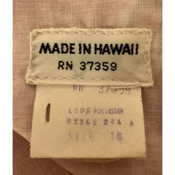 Vintage Hawaiian Muumuu Dress 14 Sleeveless Tiered Maxi Aloha Made in Hawaii - Picture 6 of 7